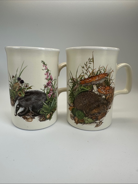 Ashdale pottery Other - Woodland Animal Ceramic Mugs Set - Badger & Hedgehog 🐌🦡🦔🌿